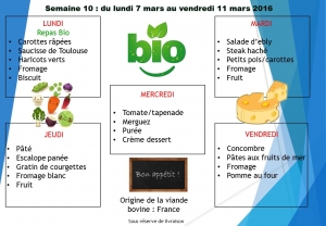 menu semaine 10 2016