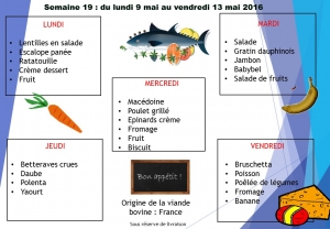 menu semaine 19 2016
