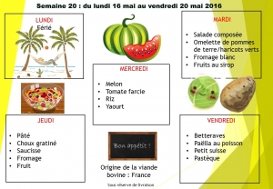 menu semaine 20 2016