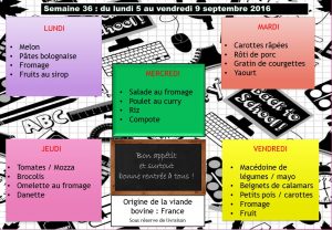 menu semaine 36 2016