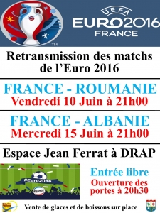 Retransmission Euro 2016 du 10 et 15 Juin